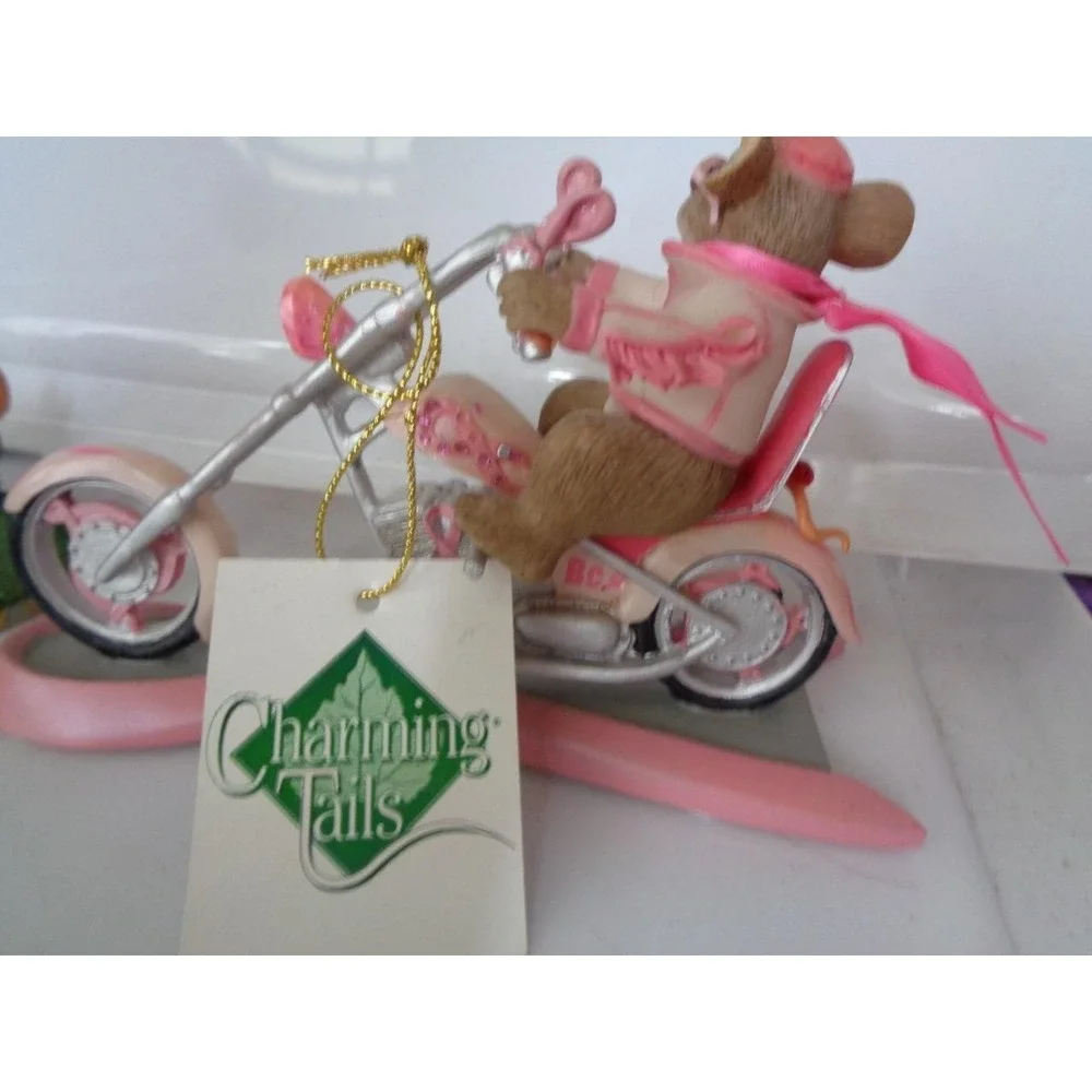 Fitz & Floyd Charming Tails Driven by Hope Breast Cancer Ribbon Mouse Figurine